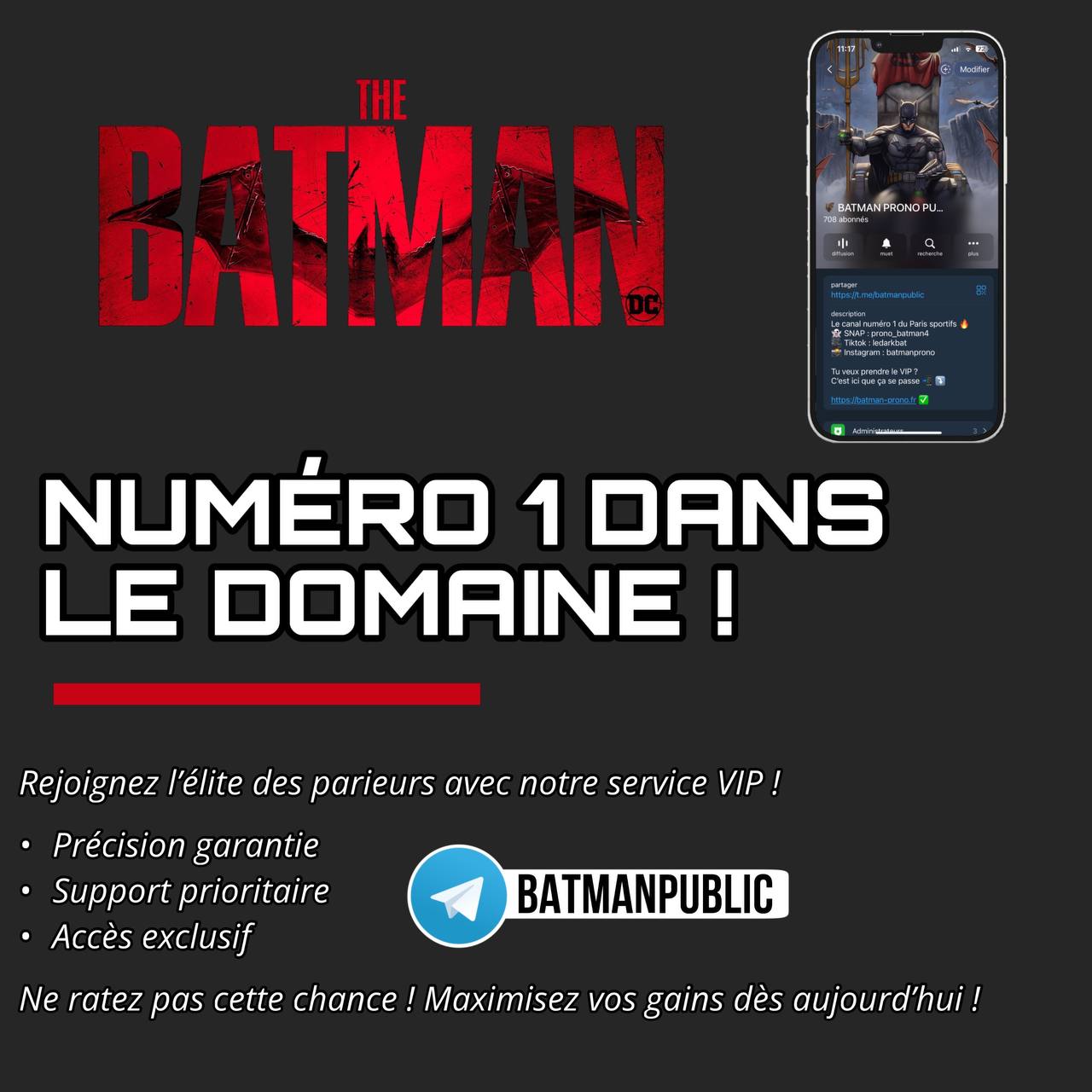 Bannière de Batman prono